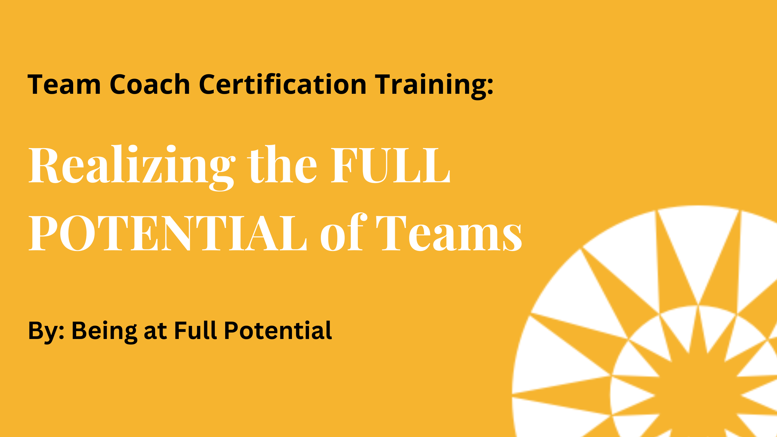 Human Potential Team Coach Certification Training